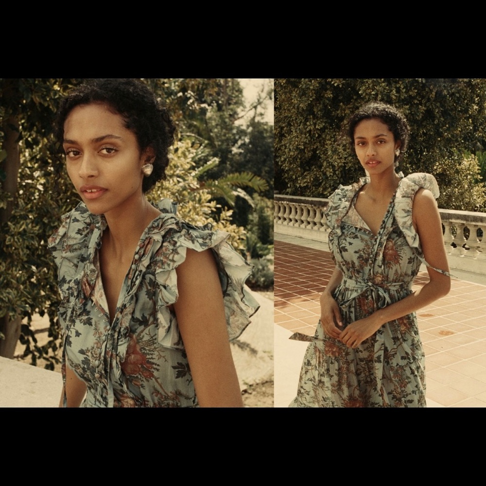 Doen carnation dress in bluebell floral